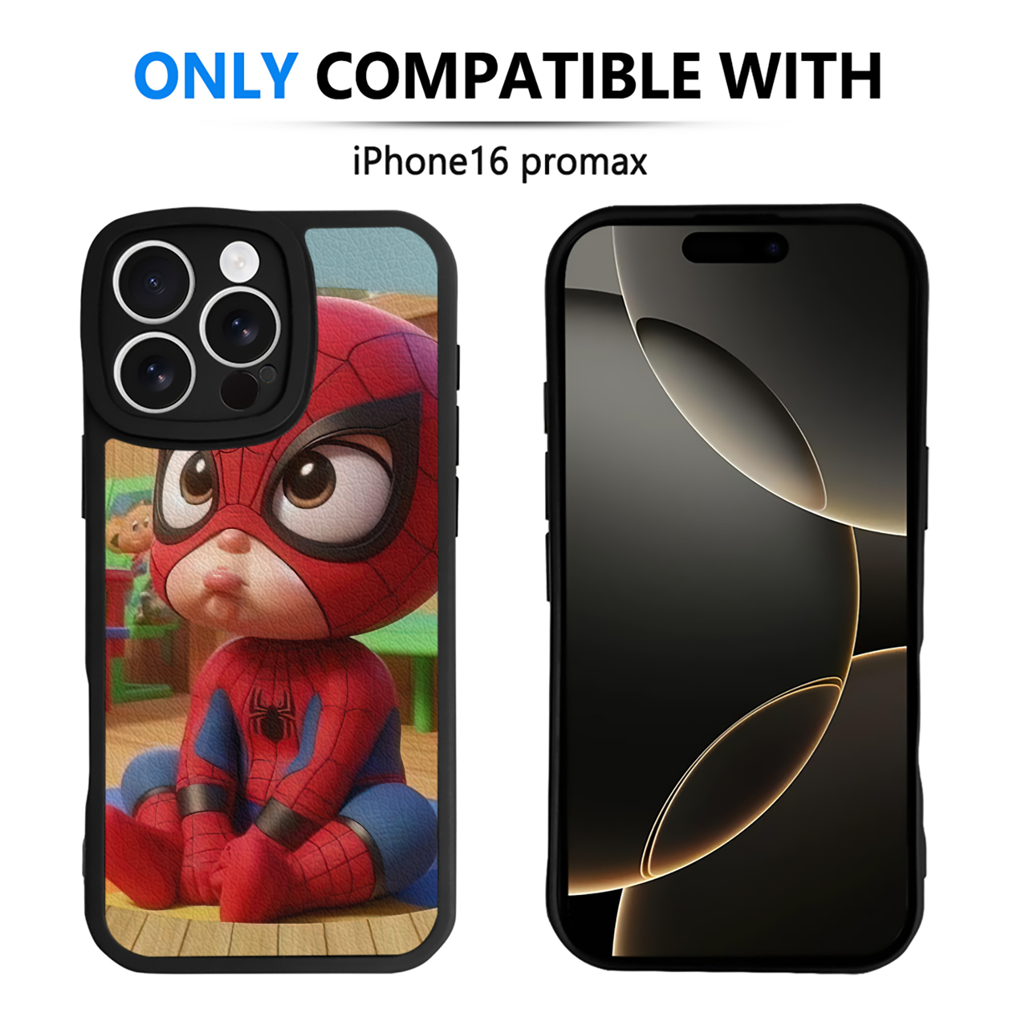 （画像用） Spider Man スパイダーマン 【iPhone 16シリーズ対応】シリコンスマホケース（レザー調） 材質：シリコン